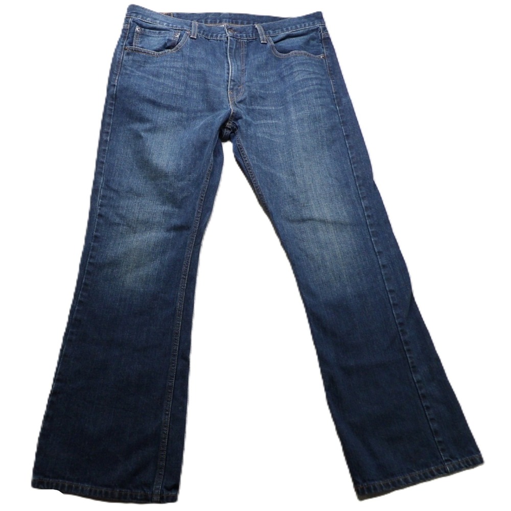 Levis 527 Slim Bootcut Jeans Men Blue Cotton Denim Boot Cut 36x30 Classic Casual